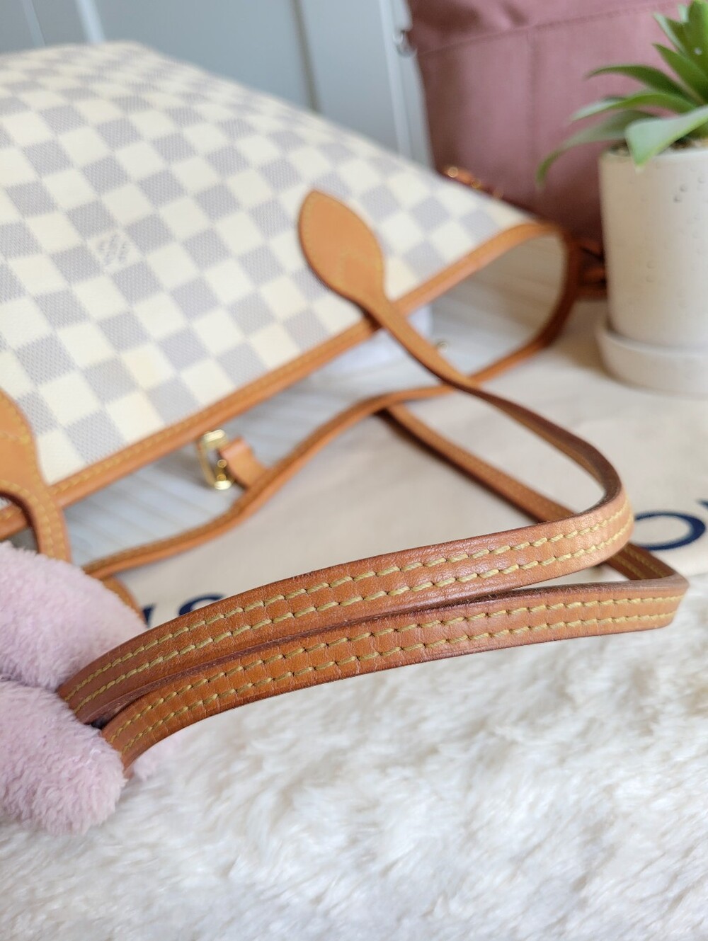 💕BEAUTIFUL Louis Vuitton Tote Bag Neverfull MM Damier AZUR - Microchipped - Picture 7 of 17